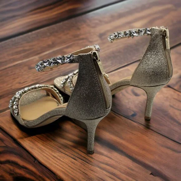 Jewel Badgley Mischka Caroline Embellished Ankle-Strap Evening Sandals (size 6.5 - Picture 4 of 7